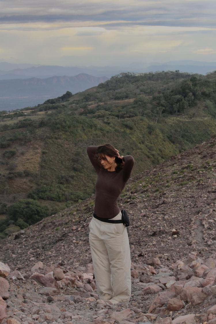 Luisa on a volcano, pretty cool photo